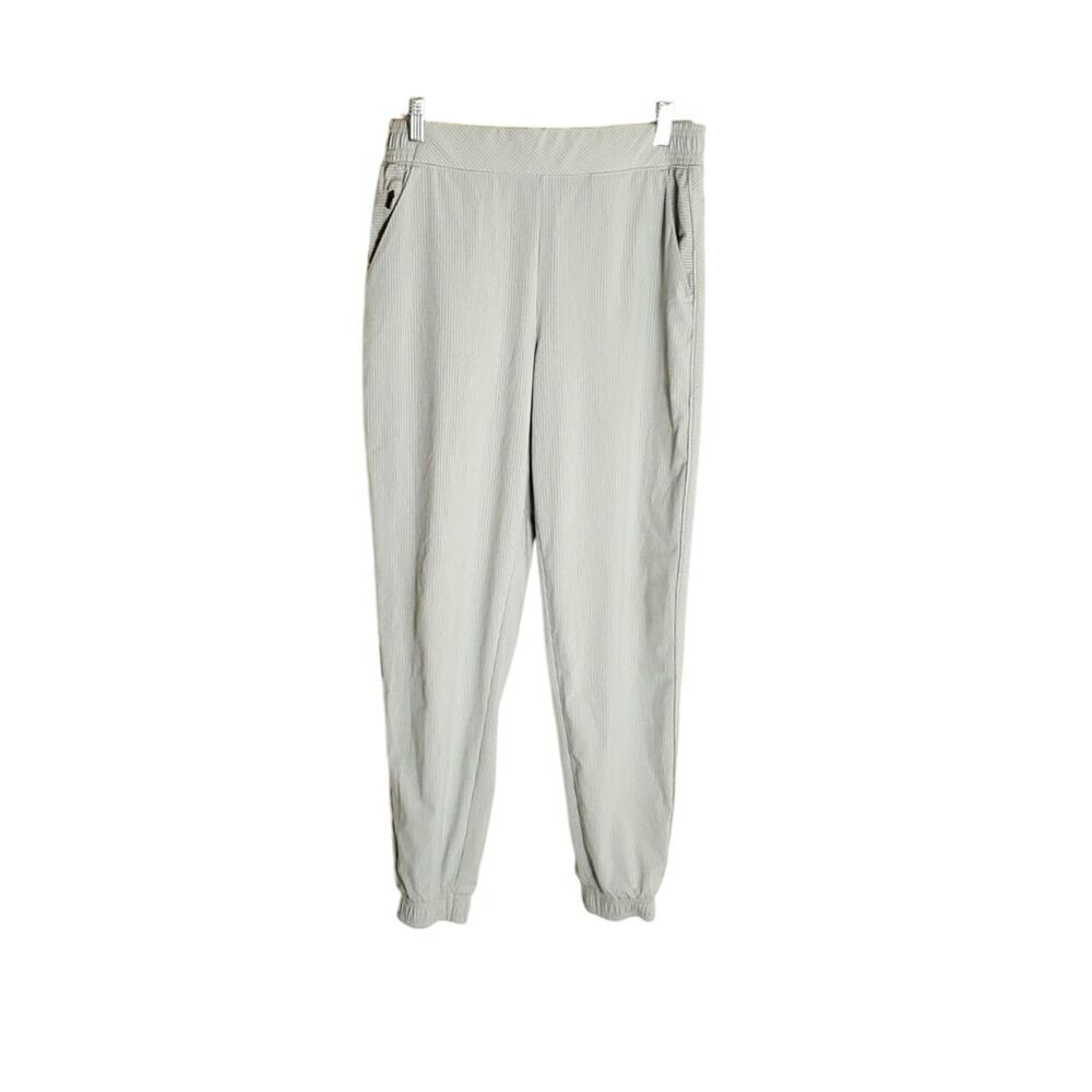 ATHLETA Joggers Green Brooklyn Striped Pinstripe Jogger Ticking Pants Sz 10 - Picture 4 of 14
